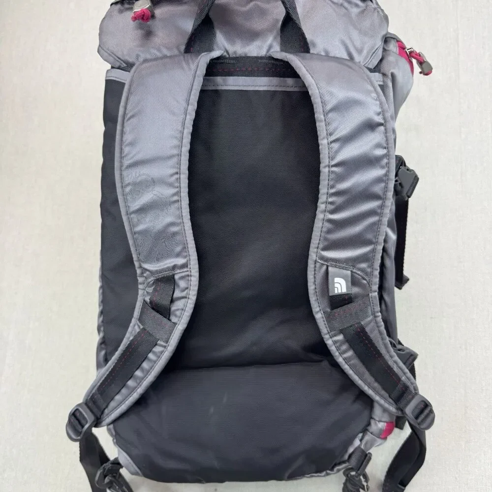 The North Face Gray Pink Daypack Backpack Laptop Hiking School Travel Unisex